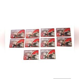 New Sealed Maxell UR 90 Minute Blank Audio Cassette Tapes Lot of 10